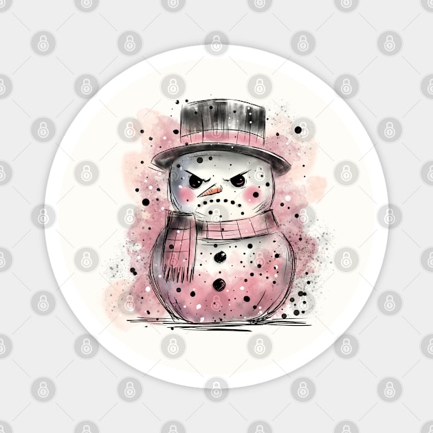 Grumpy Snowman Magnet by H. R. Sinclair